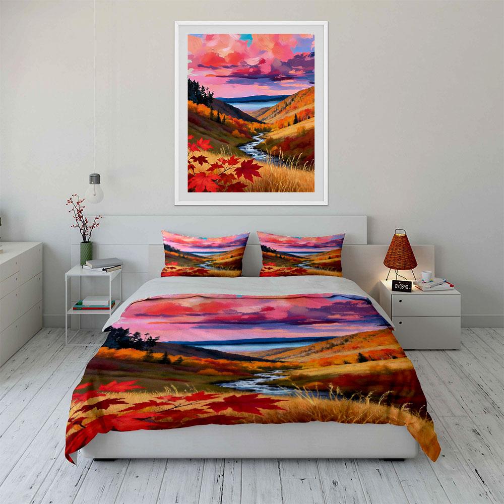 Autumn landscape with trees. Bedding sets Duvet cover sets Duvet covers Pillowcases(1 * Duvet Cover 2 * Pillowcases, without duvet insert)