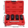 5pcs 6-Point Sockets Nut Extractor Socket Set Stripped Lug Nut Remover  For Vehicle Repair