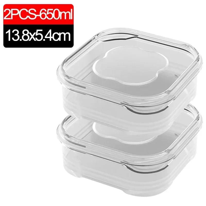 1/10PC Small Food Preservation Boxes Refrigerator Frozen Meat Vegetable Fresh-Keeping Box Transparent Kitchen Sealed Storage Box 2
