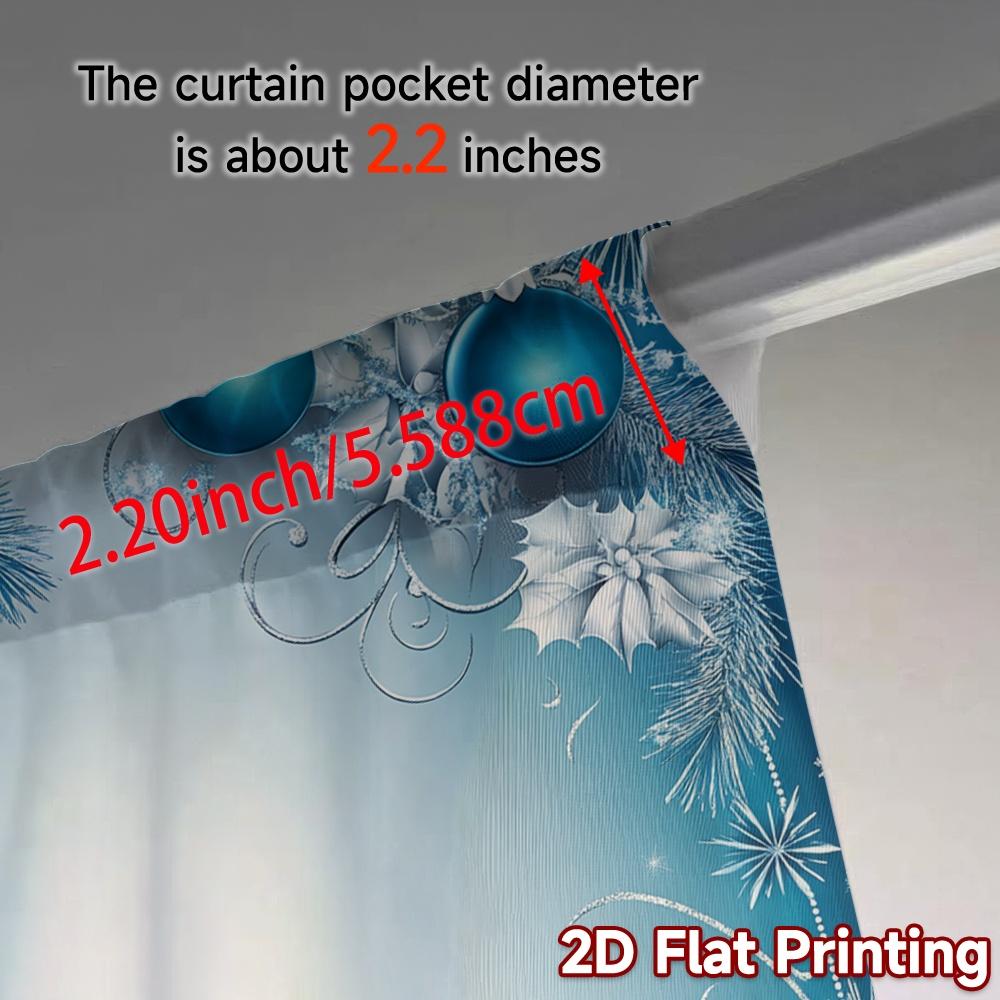 2pcs,Curtains Blue Christmas Ornaments Snowflakes (2) Fashionable Popular Curtains Versatile Durable Polyester Curtains