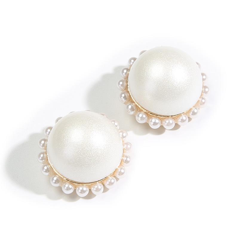 White Pearl Button Clothes Coat Decorative Button Accessories Versatile Round Women'S High-End Small Fragrant Button Sweater