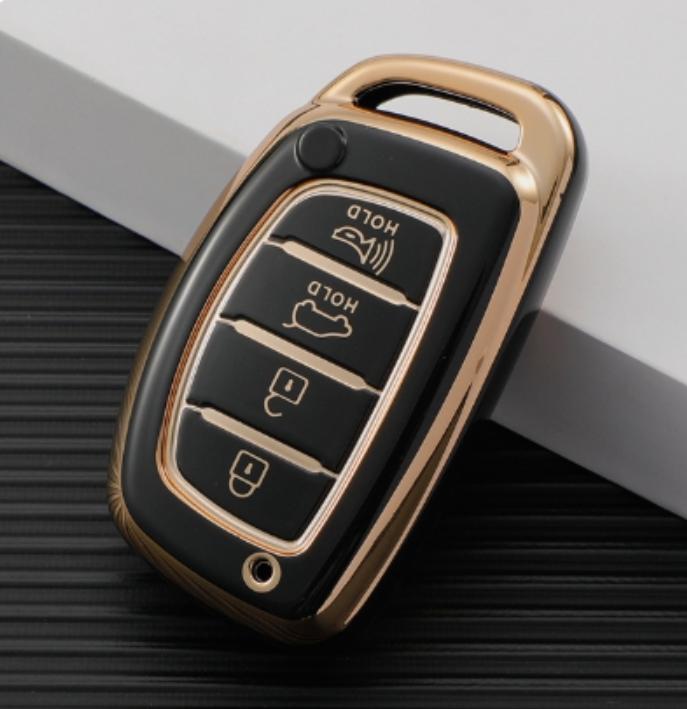 Car Key Case Cover for Hyundai Tucson Santa Fe Rena Sonata Elantra Creta Ix35 Ix45 I10 I30 I40 TPU 4 Button Fob Accessories