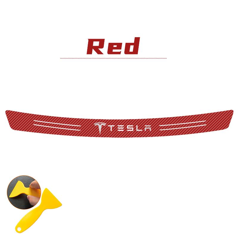 JOWW6 1pc Car Tail trunk Rear Bumper Protector Carbon fiber Sticker For Tesla Model 3 S X Y 2026 Style Roadster Valve Core Accessories