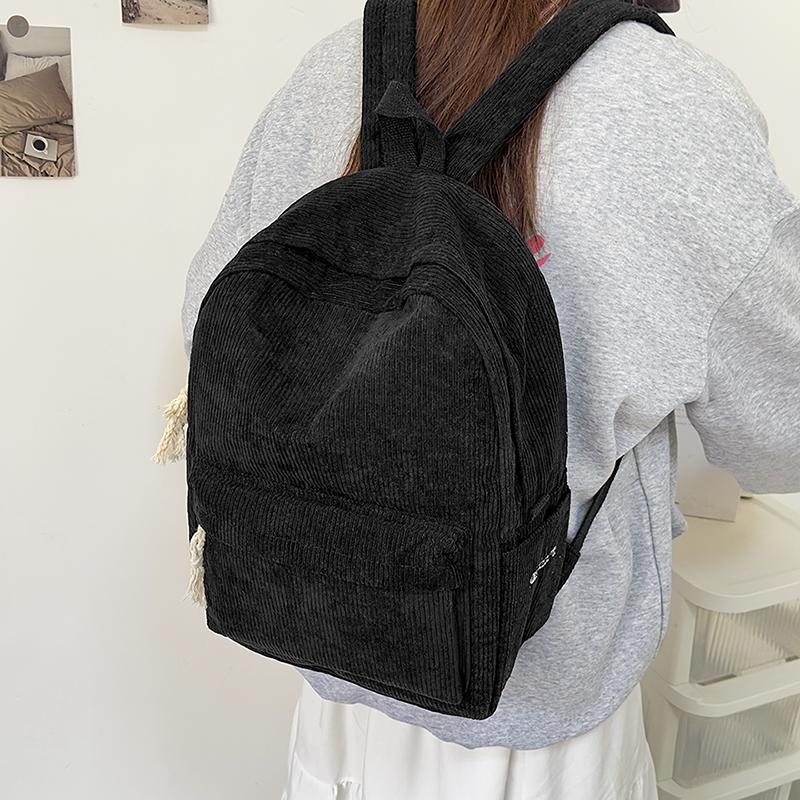 School Bags For Girls Solid Junior High School Student Schoolbag Korean Version Laptop Backpack Women Boys