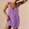 Женское теннисное платье, тренировочное платье с шортами, без рукавов, на тонких бретельках, спортивные платья для гольфа