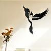 Wall Art Decor Modern Black Bird Wall Hanging Metal Garden Sign Home Farm Wall Decor Art Gift