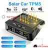 Универсальный беспроводной монитор шин TPMS с питанием от солнечной батареи и USB-портом - водонепроницаемая всепогодная система IPX7 с ЖК-дисплеем