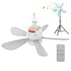 Silent 5 Leaves Type-C Interface Ceiling Canopy Fan With Remote Control Adjustable Speed Cooling Device For Outdoor Camping