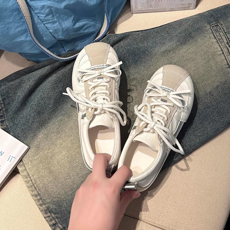 Бантик ретро спортивные моральные тренировочные туфли женские осень и зима универсальные с внутренней высотой увеличение спортивные кеды балетный стиль повседневный тренд