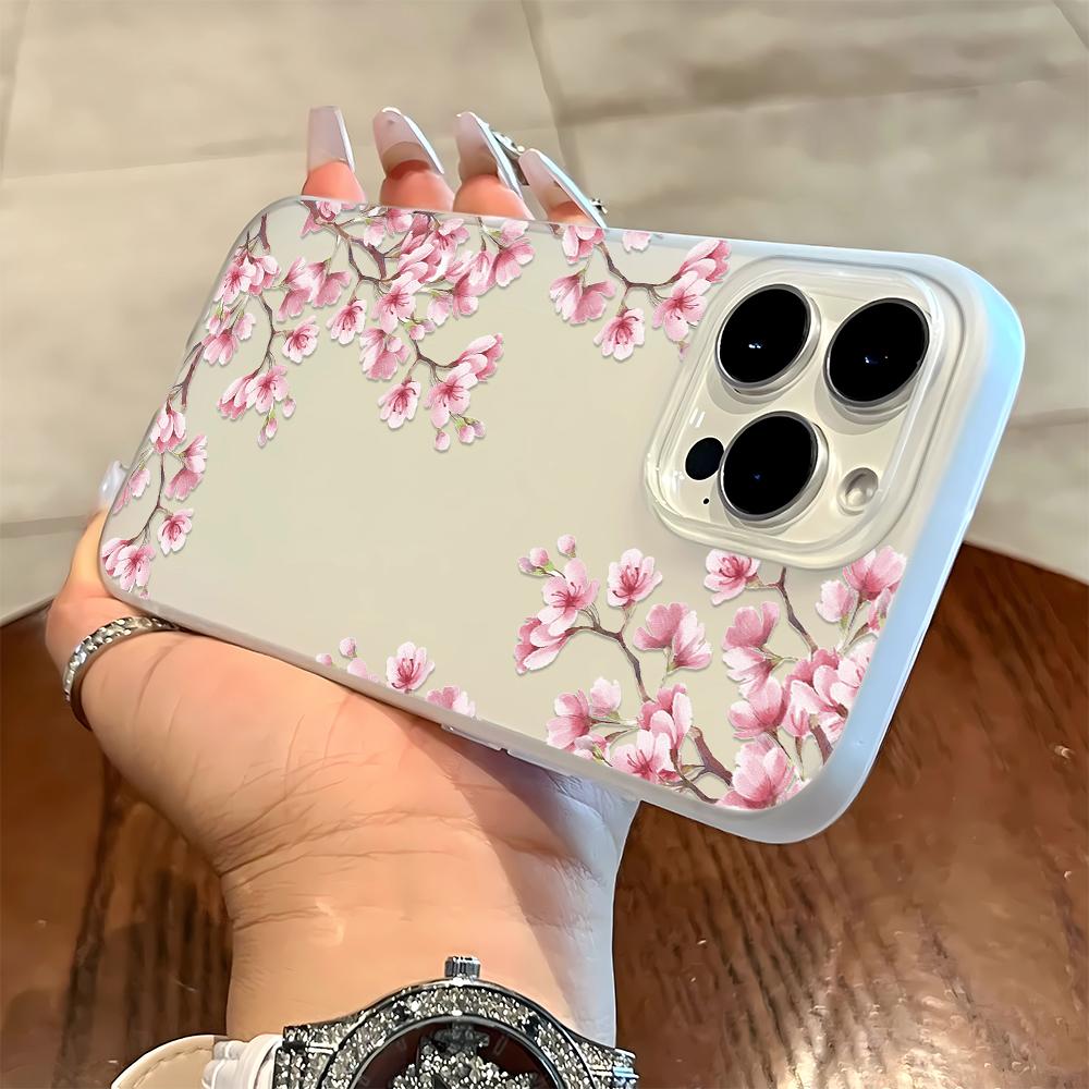 Plum Blossom Design Phone Case For iPhone 17 Air 16 14 15 Pro Plus 13 12 11 Pro Max Shockproof Silicone Phone Cover Fundas
