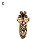 Nail Ring Adjustable Rhinestone Embedded Fashion Jewelry Nail Protection Crown Bowknot Flower Opening Ring for Party