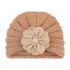 Baby Pullover Hat, Solid Color Flower Baby Hat, Autumn and Winter Warm and Comfortable Children's Knitted Hat