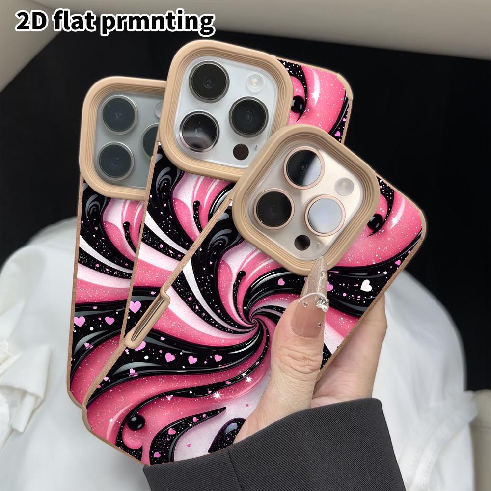 Phone Case: 2D flat lambskin suitable for iPhone 18, 17, 16, 15, 14, 13Pro protective case, pink background, Christmas and Halloween gift