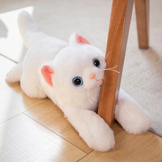 Имитация куклы-кошки, 3D глаза, склонная осанка, кукла-котенок, мягкие пушистые плюшевые игрушки-компаньон, подушка для сна, чучело куклы, орнамент, плюшевая игрушка, подарок на день рождения