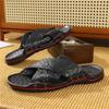 Мода Лето 2025 Новые Мужские Кожаные Повседневные Туфли Универсальные Шлепанцы Домашние Противоскользящие Удобные Мужские Пляжные Плоские Мужские Шлепанцы Полусабо