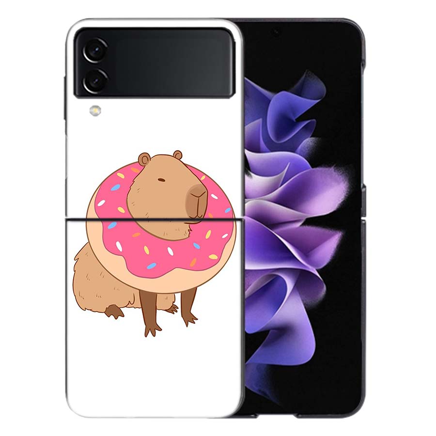 Милый мультяшный капибара Чехол для Samsung Z Flip7 6 Galaxy Чехол Ударопрочный Z Flip5 Z Flip3 4 5G Жесткий Чехол Телефон ТПУ ПК Жесткий Fund