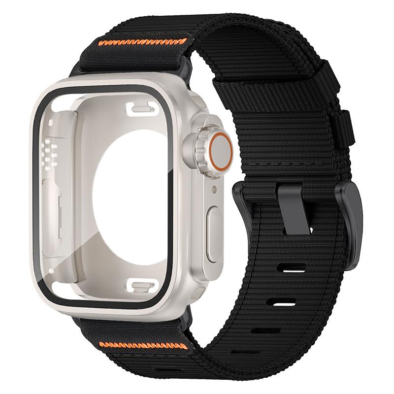 Водонепроницаемый защитный чехол + нейлоновый ремешок для Apple Watch 11 10 9 8 7 6 SE3 5 4 Для Iwatch 46мм 42мм 45 44 41 40мм Устойчивый к царапинам