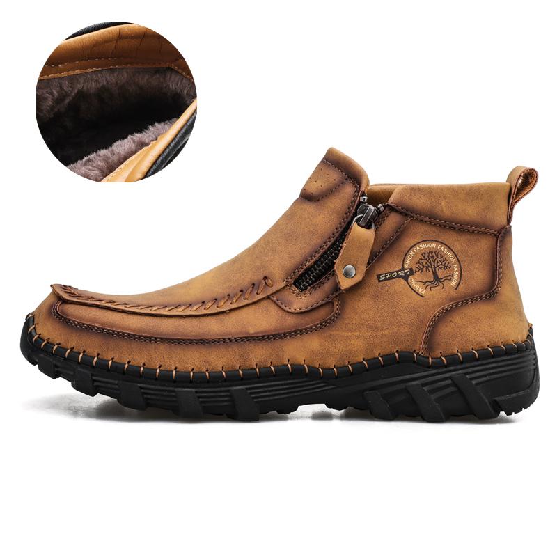 Мужские ботинки из натуральной кожи большого размера, удобные ботильоны для мужчин, повседневная обувь, осенне-зимняя мужская обувь