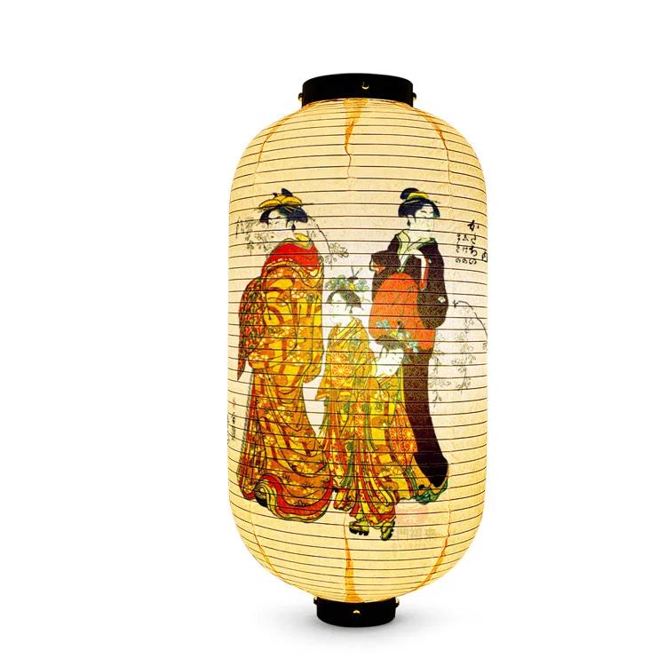 Japanese Style Geisha Pattern Lantern Waterproof Cloth Ukiyo-e Cuisine Restaurant Izakaya Decor Lantern Festival Party Decor