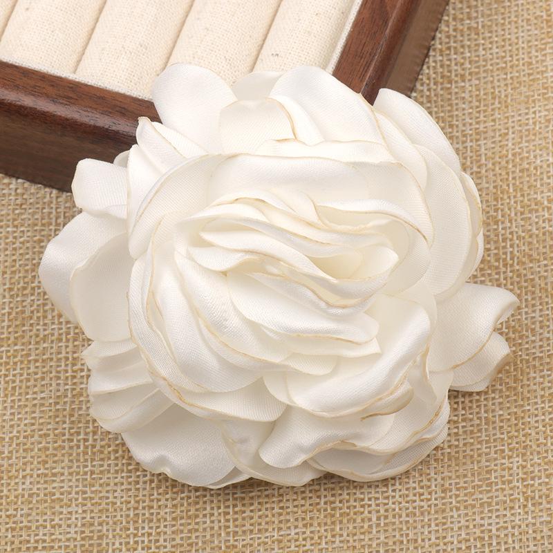 Burn Edge Rose Fabric Flower: 8.5cm Handmade Accessory for DIY Clothing and Jewelry