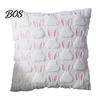 Square Pillow Covers for Couch Plush Throw Cover, Heart Embroidery Cushion Case with 3D Bowknot Jacquard, Valentine Day Gift Ideas Soft Fluffy