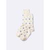 GU by Uniqlo Style Heat Crew Socks Flower