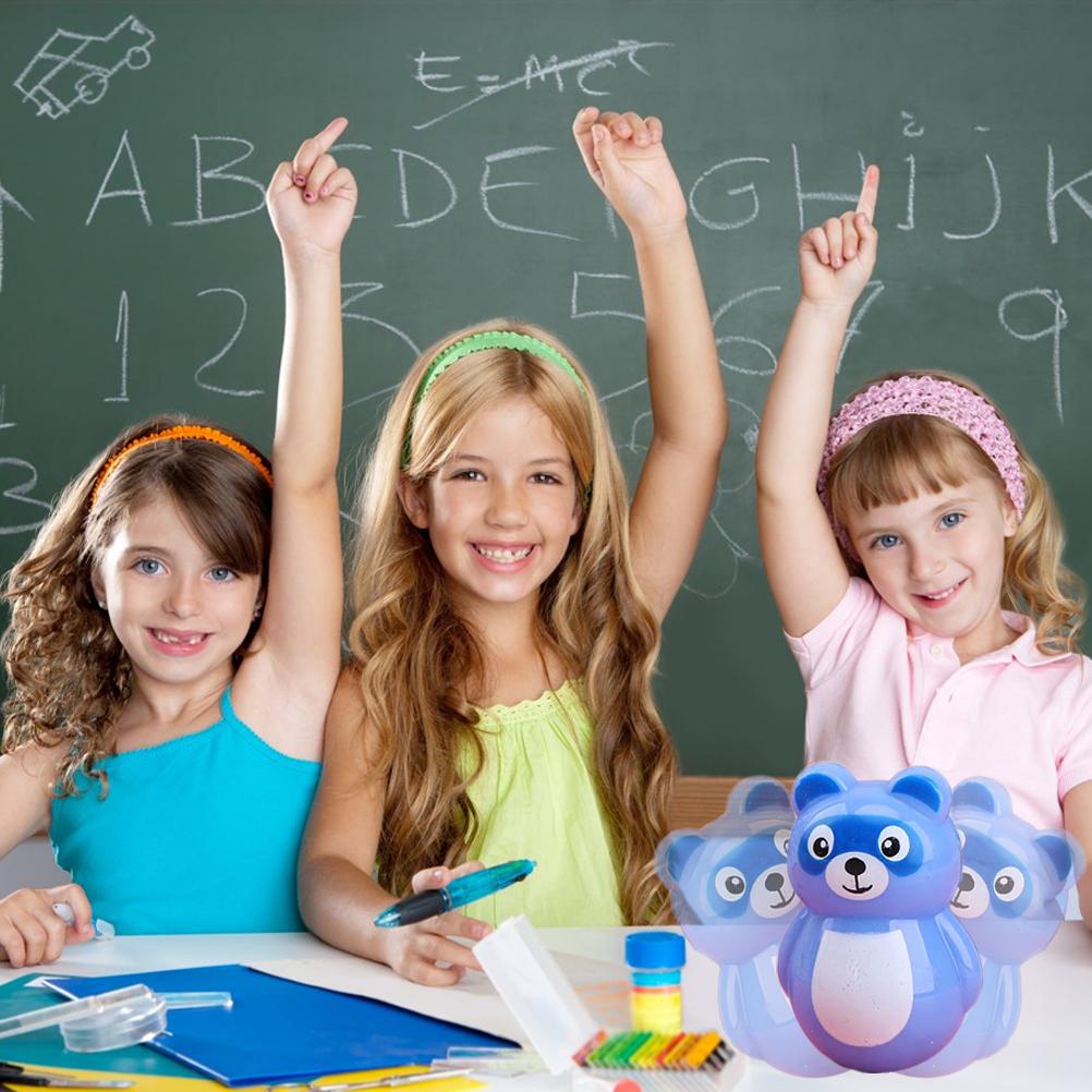 4 Pcs Tumbler Adorable Roly Poly Plastic Cartoon Animal Tumbler Rattles Tumbler Toys