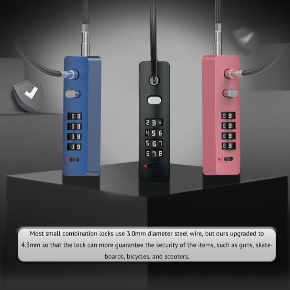 Waterproof Password Padlock 4 Digit Combination Door Locker Cable Lock Hardware Accessories