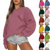 Women's Casual Fashion Round Neck Long Sleeve Sweatshirt With Pockets