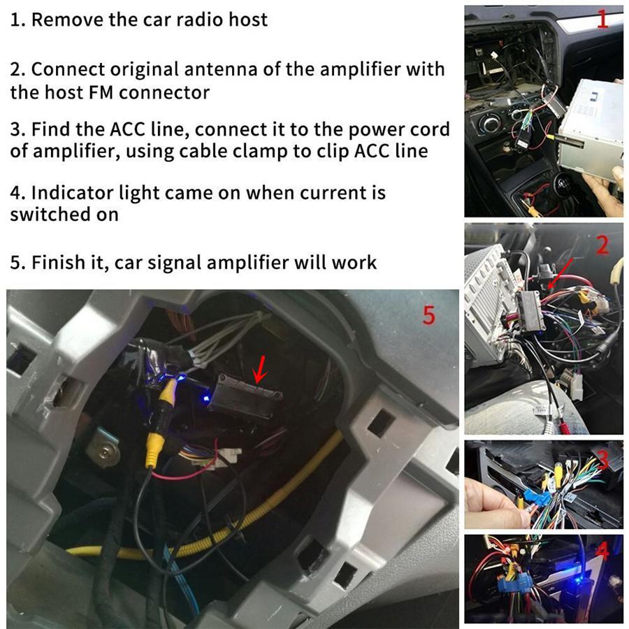 Universal Automobile Car Fm Am Radio Stereo Antenna Signal Amplifier Booster