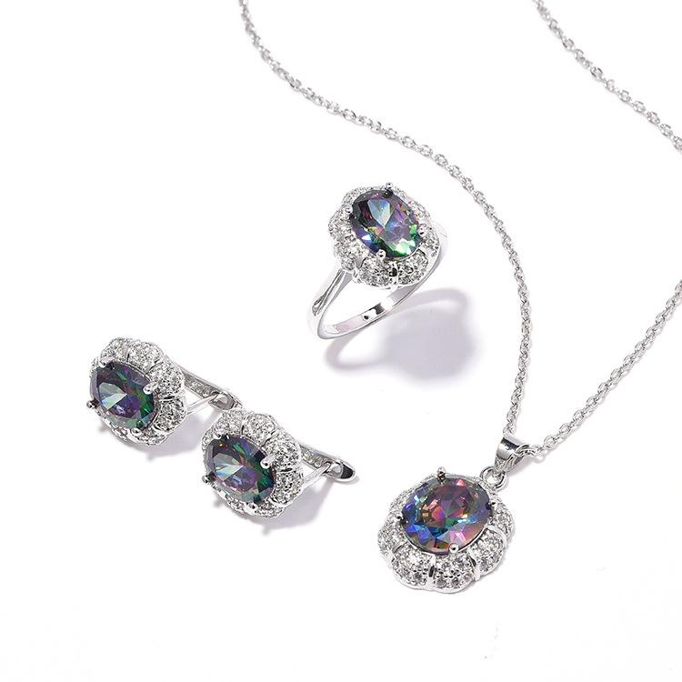 Zircon Jewelry Set for Womens Daily Commuting Jewelry Set High Quality Version