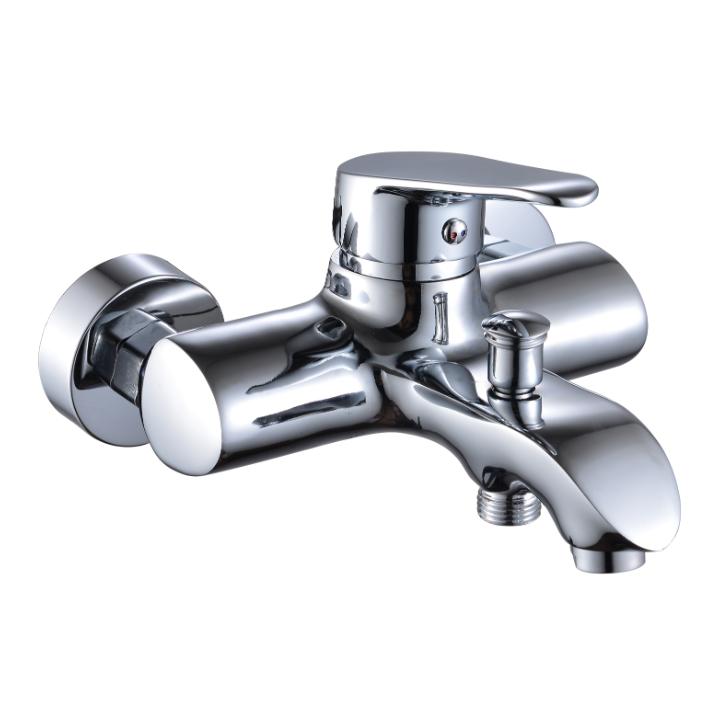Modern Design Zinc Alloy Dual Handle Polished Bath Mixer Tap Lift Diverter Valve Brass Valve Core Shower Tub Combo Hotel Villa
