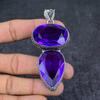 Ювелирный кулон из стерлингового серебра 925 пробы с натуральным фиолетовым аметистом 3,31 дюйма V2M48