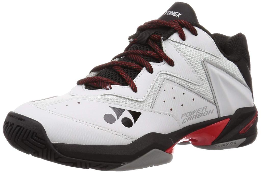 YONEX Powerxion 107D Теннисные мужские кроссовки размера 3E, бело-красные (114), 22,5 см,