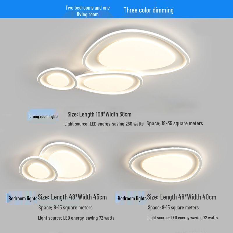 Pebble Hall Eye-Protecting Ceiling Light - Cream Style, Warm Lighting for Living Room