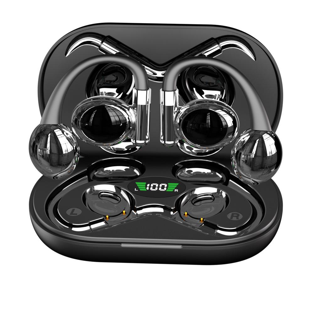 Smart Bluetooth Sports Earphones with Digital Display, Ultra-Long Battery, and Non-In-Ear Ear Hook Design