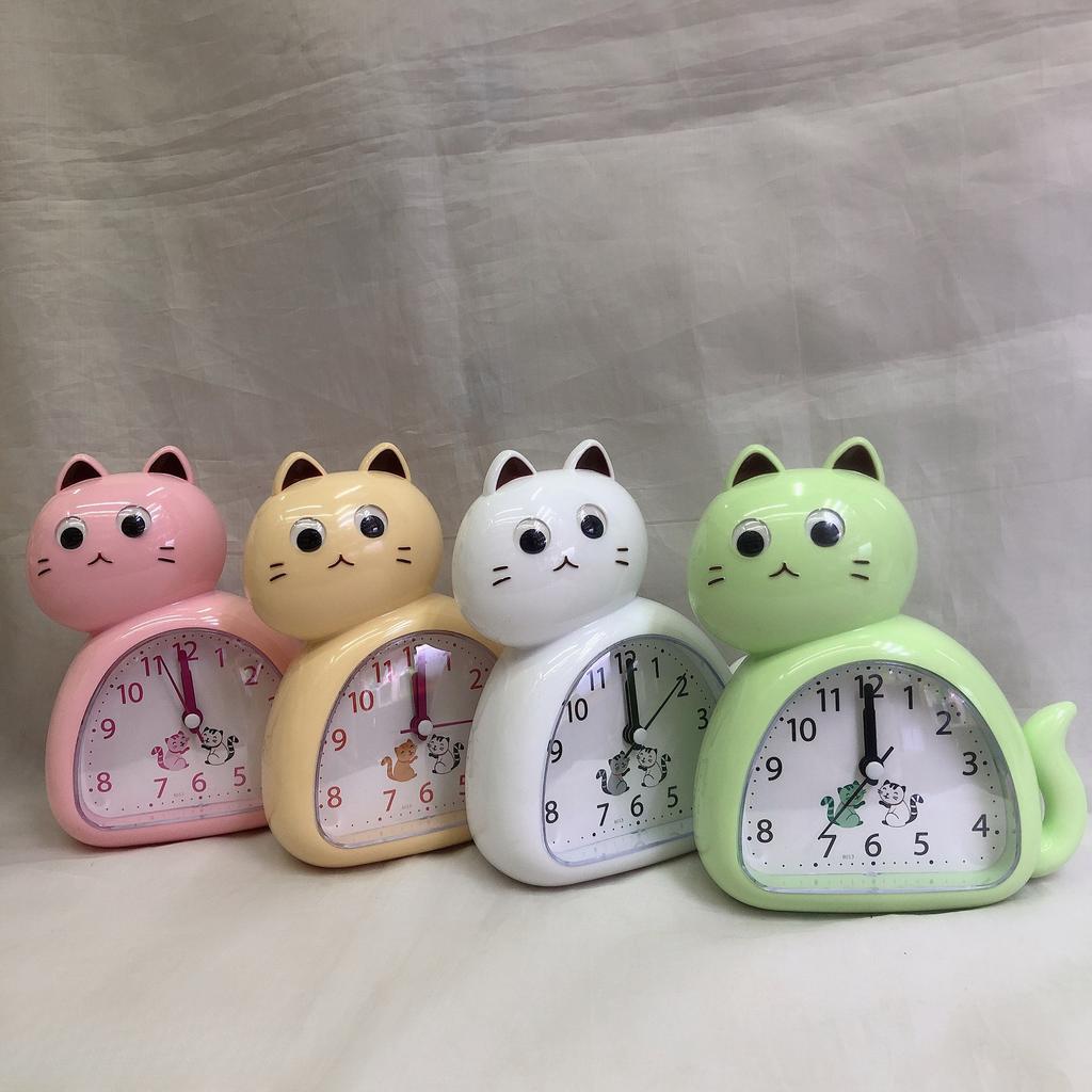 Cute Kitten Creative Multifunctional Student Alarm Clock Silent Bedside Cartoon Gift Alarm Clock