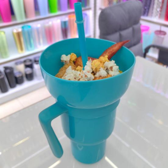 Snack And Drink Cup with Straw Lightweight Stadium Tumbler Portable