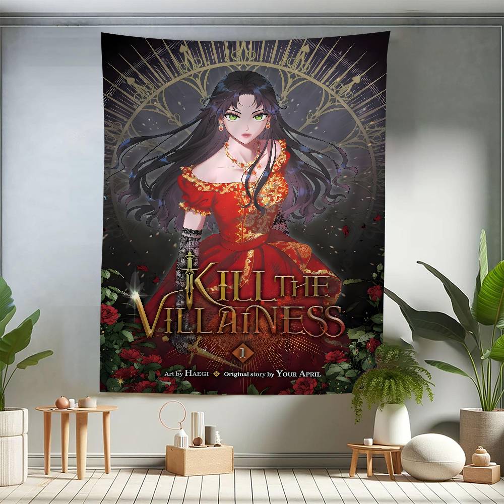 KKill The VVillainess Аниме Мультфильм Гобелен Настенное Повешение Украшение Домашнее Декор Дома