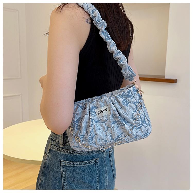 IELGY Женская плиссированная сумка подмышками, универсальная модная сумка через плечо