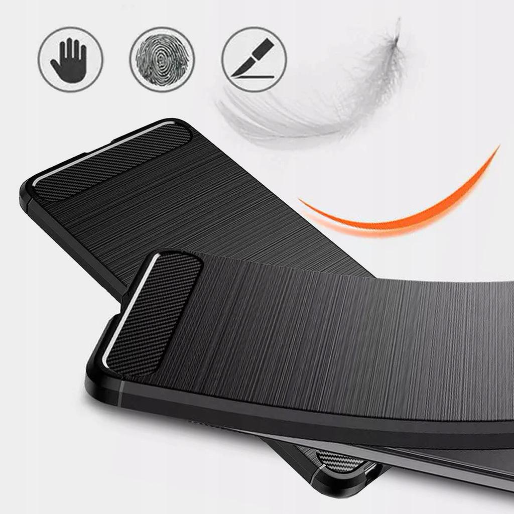Case for HUAWEI P20 LITE CARBON Black Matt Silicone Slim Back + GLASS