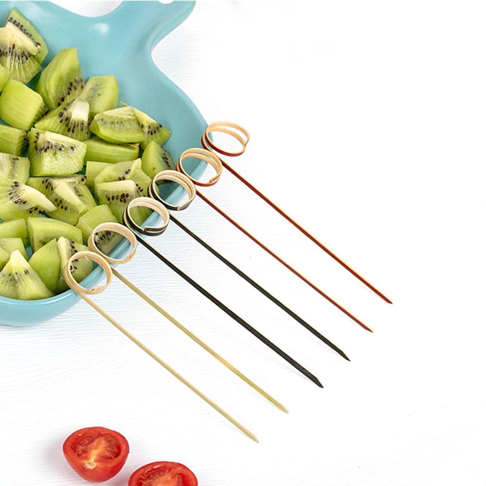 Bamboo Eco-friendly Scissor Shaped Appetizers Picks Fancy Sticks Cocktail Skewer Ring Toothpick