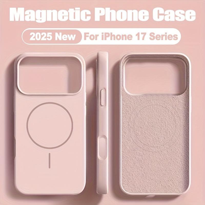 Жидкий силикон Для чехла телефона Magsafe Для iPhone 17 Pro Max 17Pro Air Оригинальный Магнитный Беспроводная зарядка Защитный Мягкий чехол