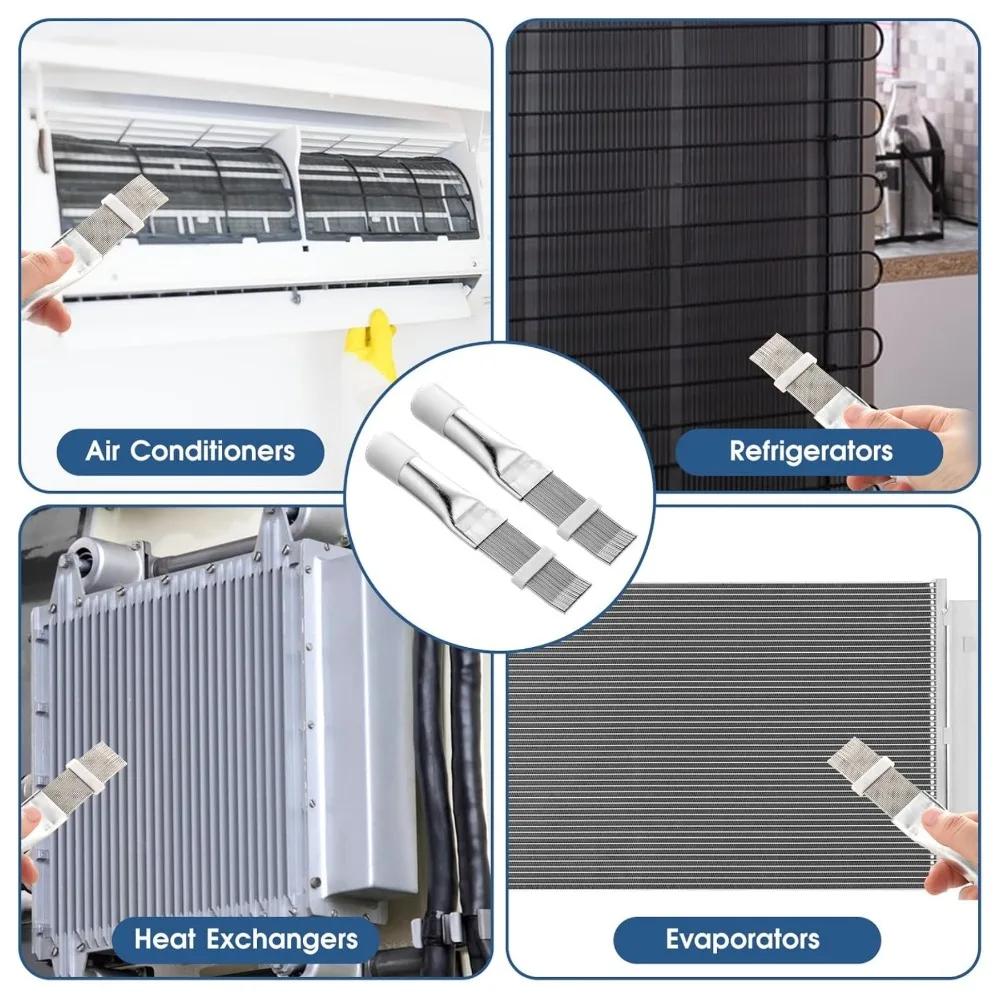 Air Conditioner Condenser Fin Cleaning Brush Universal A/C Condenser Cleaning Tools Stainless Steel Air Refrigerator Fin Brushs
