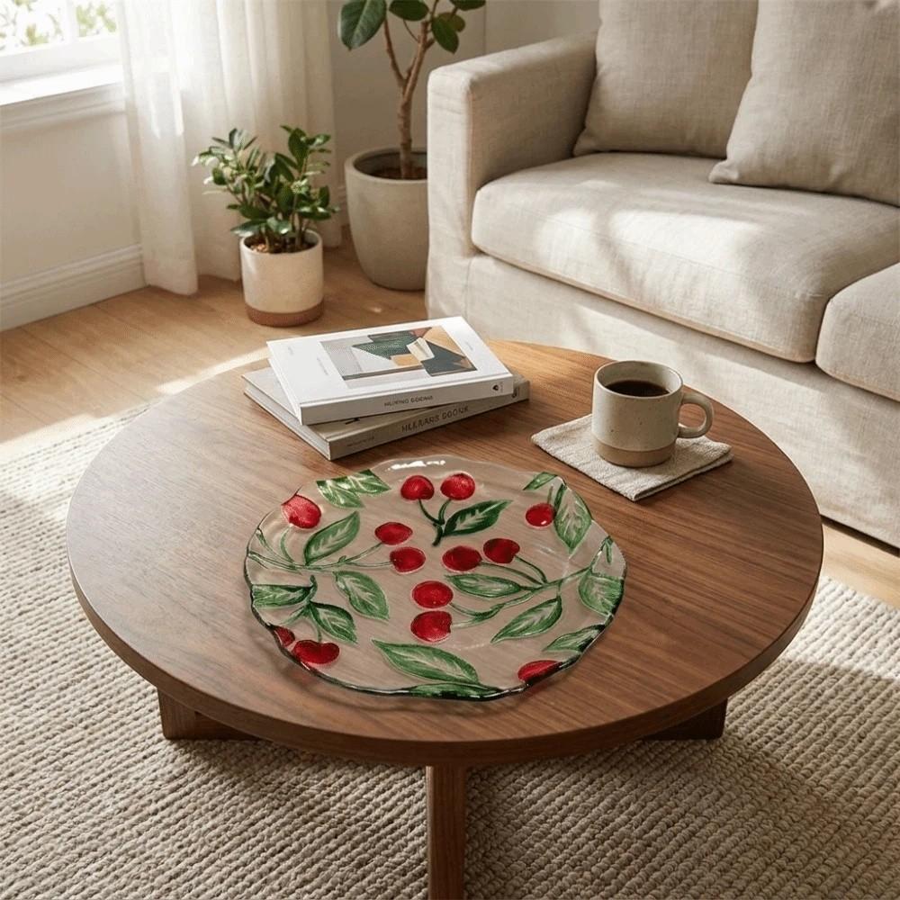 Safe Fruit Plate Lemon Pattern Dinner Plate Multi-purpose Shallow Plate Picnic