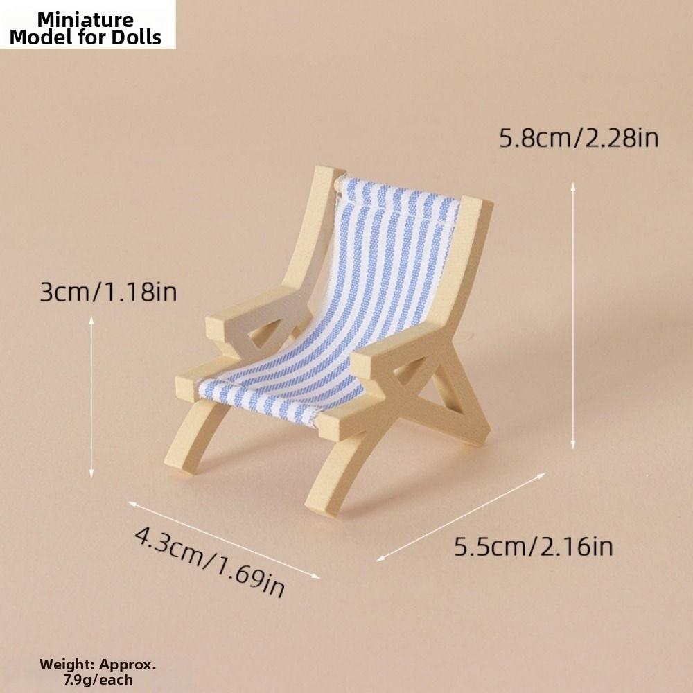 Multicolors Foldable Beach Chair Model Mini Doll Summer Vacation Chair For OB11 Doll