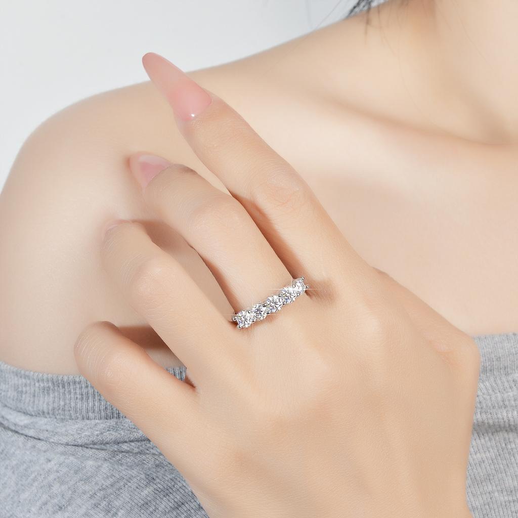 Кольцо с муассанитом, женское серебряное кольцо, пятизвездочное кольцо принцессы, кольцо с короной, кольцо с бриллиантом, обручальное кольцо, предложение, кольцо с бриллиантом, подарок для подруги