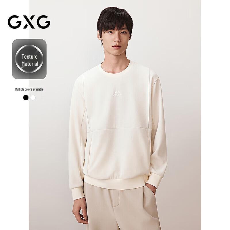 GXG Men's Waffle Texture Two-Tone Pullover Sweatshirt