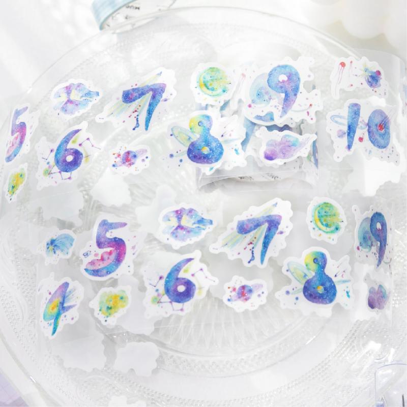 Journal GO 5x200cm Starry Sky Tape Stickers Aesthetics Cloud Sticker for Collage Junk Journal Scrapbook Card Masking Tape