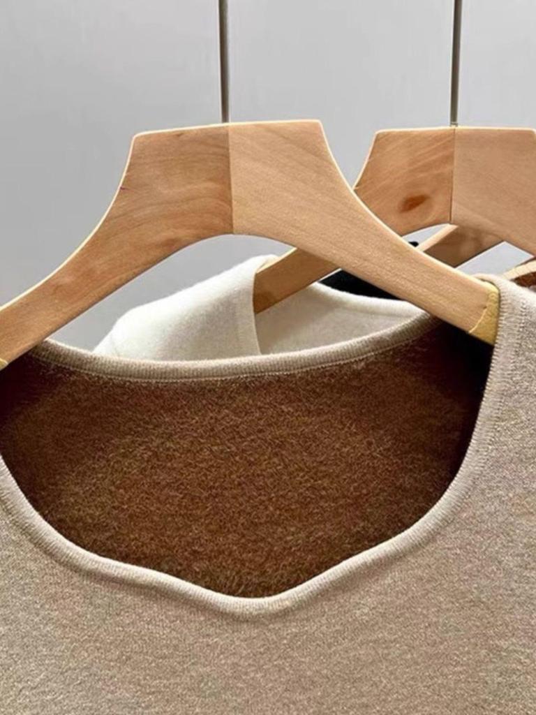 Женский теплый флисовый базовый топ с квадратным вырезом для осени/весны/лета